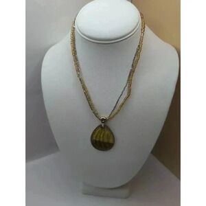 Kc Kenneth Cole Multistrand Necklace With Teardrop Pendant